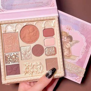 10-Color Anime Eyeshadow Palette with Mirror, Shimmer Glitter,Blush &Highlighter